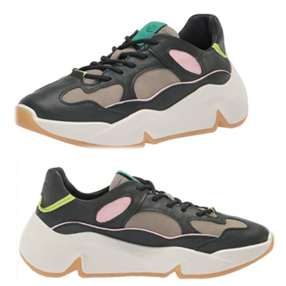 ECCO‎ Women's Chunky Fluidform Leather Shoes Preamium Suede Sneaker Size 7 $319